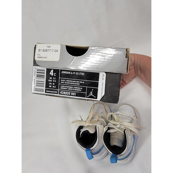 Nike Air Jordan Blue White Sneakers Athletic Toddler, SZ 4C - Picture 8 of 8